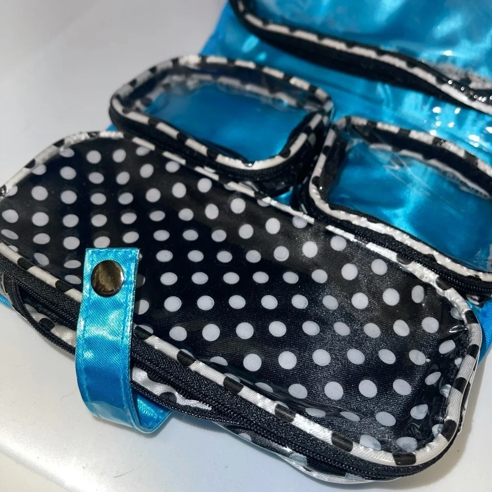 Dolly Mama Blue Satin & Sequin Makeup/Jewelry Case